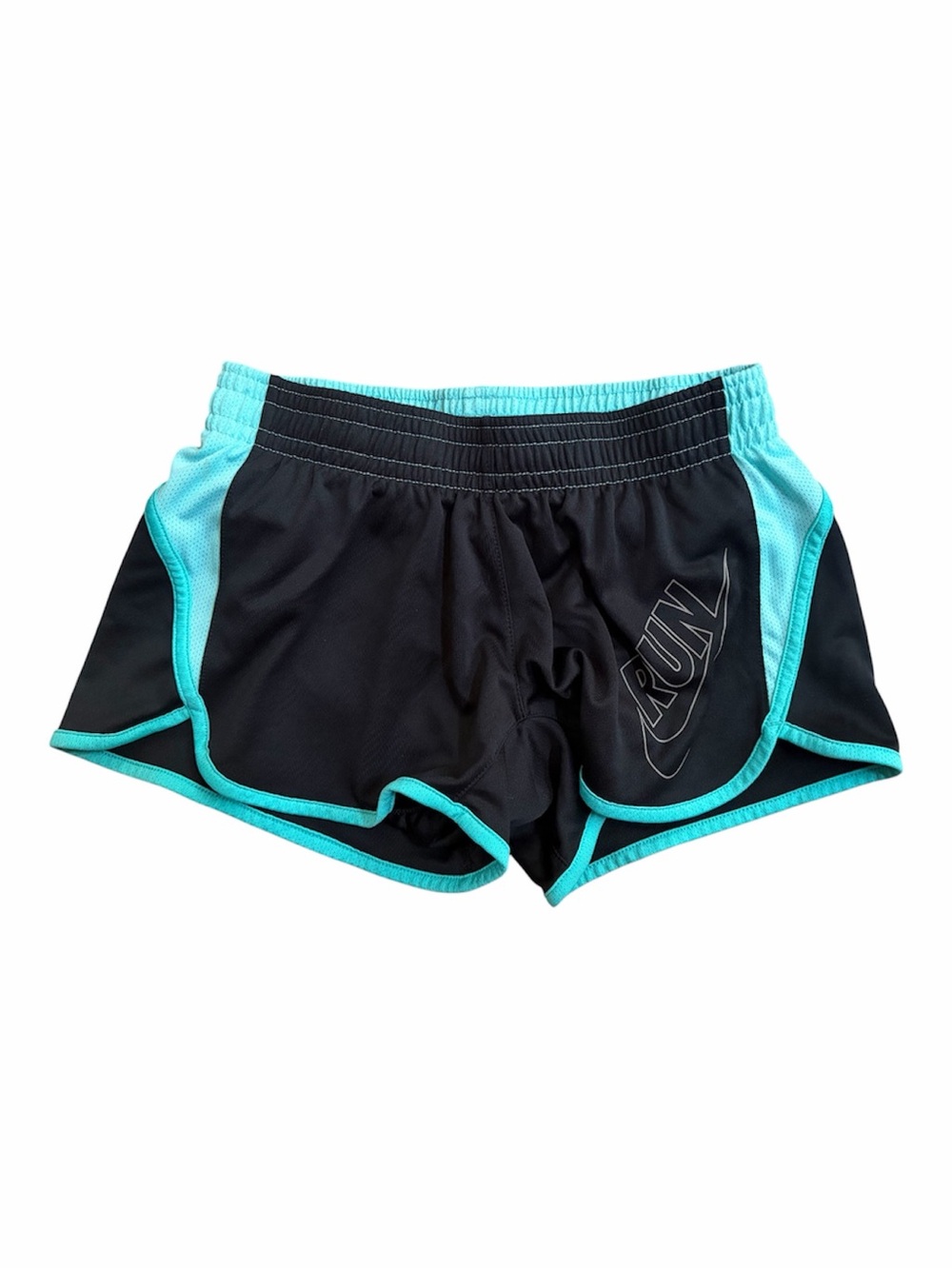 Womens Nike Dri-fit Shorts XS Black Turquoise Running Athletic Gym workout